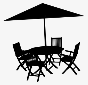 Silhouette, Table, Umbrella, Chairs, Summer, Restaurant - Outdoor Furniture Silhouette Png, Transparent Png, Transparent PNG