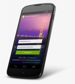 Nexus 4 Tilted Left - Android Phone Tilted, HD Png Download, Transparent PNG