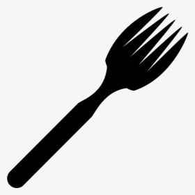 Fork Eating Tool Silhouette In Diagonal Comments - Fork Silhouette Png, Transparent Png, Transparent PNG