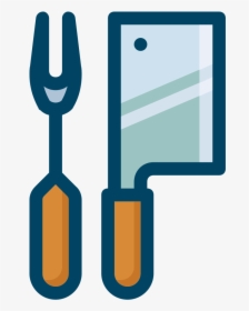 Fork & Cleaver - Kitchen Utensil, HD Png Download, Transparent PNG