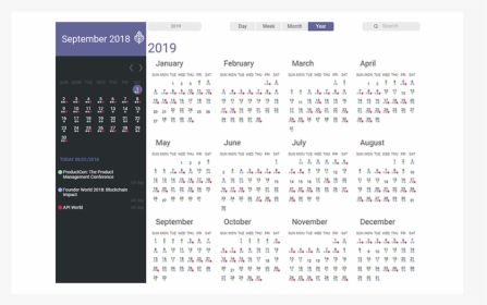 Grandwp Event Calendar, Theme - Wordpress Plugin Year View Calendar, HD Png Download, Transparent PNG