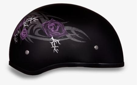 D6-pr Daytona 1/2 Shell Skull Cap With Purple Rose - Insect, HD Png Download, Transparent PNG