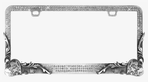 Vintage Heart Crystals On Stainless Gun Metal License - Angel Wings License Plate Frames, HD Png Download, Transparent PNG