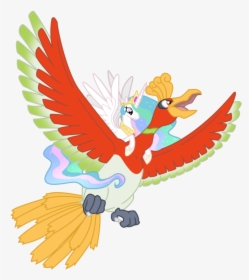 Celestia Flying On Ho-oh - Celestia And Ho Oh, HD Png Download, Transparent PNG