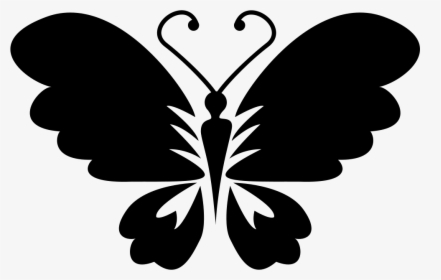 Black Butterfly Top View With Opened Wings - Gambar Simbol Kupu Kupu, HD Png Download, Transparent PNG