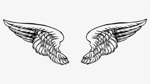 Wings, Angel, Black, White, Tattoo, Heaven, Feather - Angel Wings Tattoo Png, Transparent Png, Transparent PNG