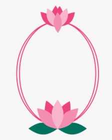 Frame, Flower, Lotus, Color Pink, Oval, Picture Frame - Lotus Flower Frame, HD Png Download, Transparent PNG