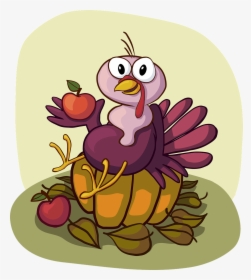 Turkey, Cute, Sitting, Pumpkin, Apple, Happy, Smile - No Need To Count Calories Today Just Your Blessings, HD Png Download, Transparent PNG