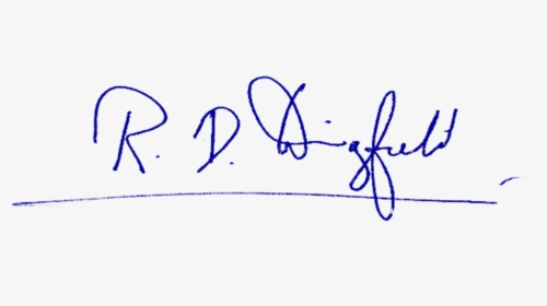 R D Wingfield Signature - Transparent Signature Blue Ink, HD Png Download, Transparent PNG