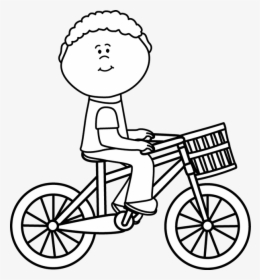Boy Turkeys Png Black And White - Boy Riding A Bicycle Coloring Pages, Transparent Png, Transparent PNG