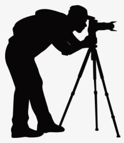 Photographer With Camera Silhouette Png - Camera With Tripod Png, Transparent Png, Transparent PNG