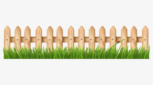 Fence With Grass Transparent Png Clipart - Wooden Fence Vector Png, Png Download, Transparent PNG