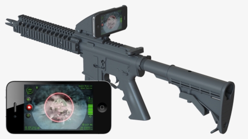 The Inteliscope Tactical Rifle Adapter And App Allows - Ar 15 Phone Mount, HD Png Download, Transparent PNG