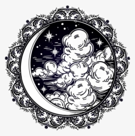 #crescent #moon #pagan - Drawing Ideas Night Sky, HD Png Download, Transparent PNG