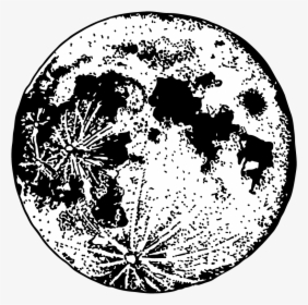 Moon Art Png - Full Moon Line Art, Transparent Png, Transparent PNG