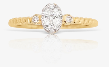 14k Yellow Gold Ladies Diamond Ring - Pre-engagement Ring, HD Png Download, Transparent PNG