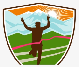 Victorious Marathon Runner Shield Silhouette Jogging - Marathon Runner, HD Png Download, Transparent PNG