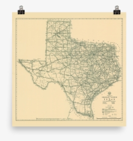 1933 Texas State Highway Map - Old Texas Map, HD Png Download, Transparent PNG