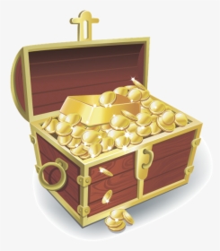 Buried Treasure Gold - Gold Bars Treasure Chest, HD Png Download, Transparent PNG