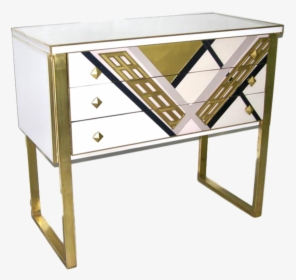 1990s Italian Unique White Black And Gold Chest Or - Transparent Png Gold Sofa, Png Download, Transparent PNG