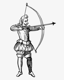 Archer, Archery, Arrow, Battle, Bow, Hunt, Hunting - Hunting Bow And Arrow Drawing, HD Png Download, Transparent PNG