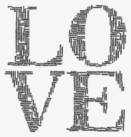 Words Clipart Black And White - Free Clipart Love Black And White, HD Png Download, Transparent PNG