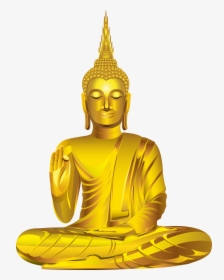 Gold Buddha Statue Png Clip Art, Transparent Png, Transparent PNG