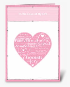 Love Words Greeting Card - Heart, HD Png Download, Transparent PNG