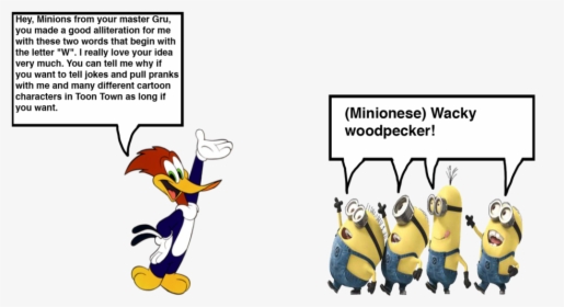 Woody Woodpecker Meets The Minions By Darthranner83 - Spongebob Meets The Minions, HD Png Download, Transparent PNG