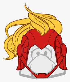 Official Club Penguin Online Wiki - Captain Marvel Helmet Template, HD Png Download, Transparent PNG