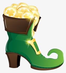 Leprechaun With Gold Coins - St Patrick Leprechaun Shoes, HD Png Download, Transparent PNG