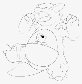 Kangaskhan Line Art By Alcadeas1 Coloriage Kangourex Hd Png Download Transparent Png Image Pngitem