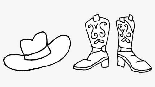 Cowboy Boots Clipart Free Download Clip Art On - Cowboy Boot Clipart Black And White, HD Png Download, Transparent PNG