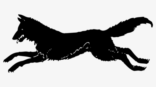 Transparent Chasing Png - Wolf Running Silhouette Png, Png Download, Transparent PNG