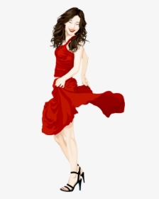 Glamour Lady In Red Dress Png Image Free Download Searchpng - Woman In Red Dress Png, Transparent Png, Transparent PNG