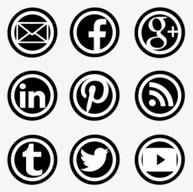 Social Network, Icons, Buttons, Social Network Icons - Social Networks Black And White, HD Png Download, Transparent PNG