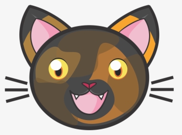 Tortie Cat, Calico, Kitty, Cute, Adorable, Fun, Kids - Cute Cartoon Cat Face, HD Png Download, Transparent PNG