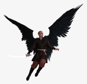 Man Wing Angel Fantasy Male Person Fighter - Mans Angel Figure Png, Transparent Png, Transparent PNG