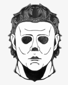 Latex Mask Enamel Pin - Michael Myers Mask Sketch, HD Png Download, Transparent PNG