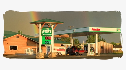 Clip Art Rainbow Gas Station - Filling Station, HD Png Download, Transparent PNG