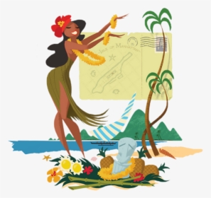 Tropical Hula Dance - Hawaiian Illustration, HD Png Download, Transparent PNG