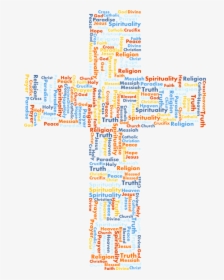 Catholic Christ Christian - Cross Full Of Words, HD Png Download, Transparent PNG