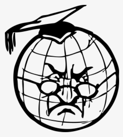 Transparent Global Clipart - Angry Earth Clip Art Black And White, HD Png Download, Transparent PNG