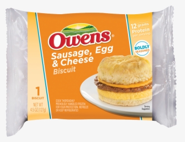 Owens® Biscuit Breakfast Sandwich Sausage Egg Cheese - Owens Breakfast Burritos, HD Png Download, Transparent PNG
