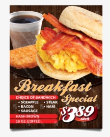 Dn-057 Breakfast Sandwich Special Poster - Coffee And Sandwich Promotion Poster, HD Png Download, Transparent PNG