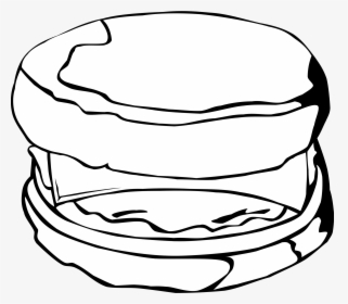 Breakfast Sandwich Clipart - English Muffin Clipart Black And White, HD Png Download, Transparent PNG