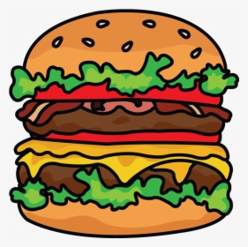 Clip Art Collection Of Free Drawing - Burger Drawing Png, Transparent Png, Transparent PNG