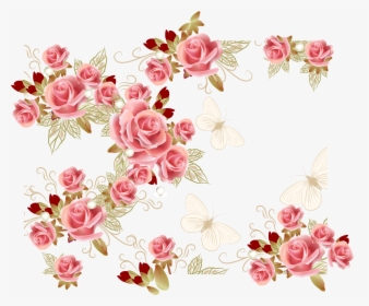 Garden Roses Pink Flower - Wedding Greeting Card Designs, HD Png Download, Transparent PNG