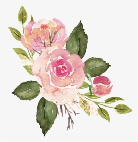 Watercolor Roses Png - Watercolor Pink Flower Transparent Background, Png Download, Transparent PNG