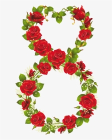 Eighth Of March With Roses Png Clipart Happy Woman - Beautiful Rose Image Download, Transparent Png, Transparent PNG